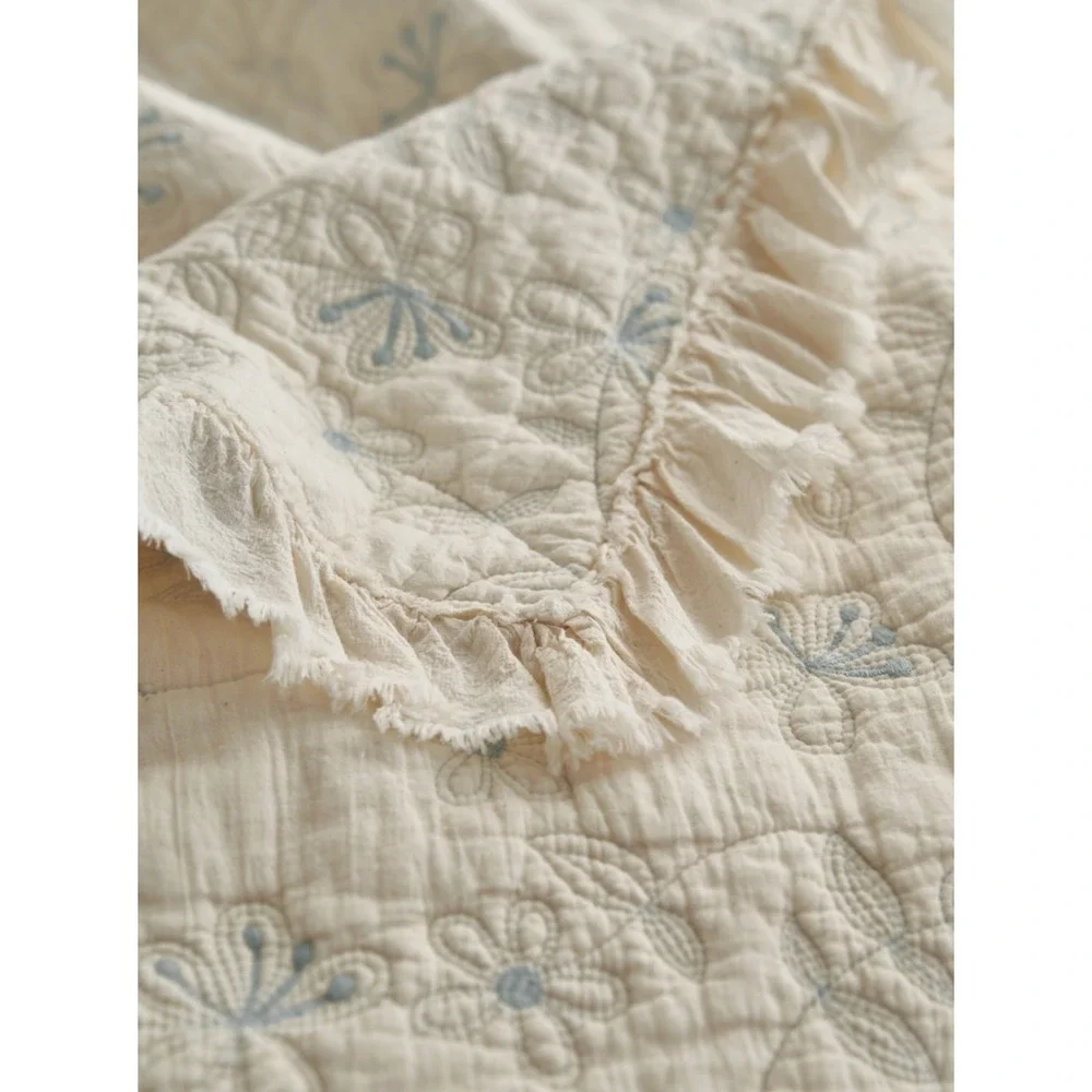 Dream of Clouds Cotton Decorative‎ Coverlet Set Pillowcases Queen Shabby Chic